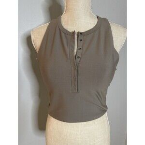 Abercrombie & Fitch YPB SculptLUX Crop Top Henley Slim Tank Sz Medium